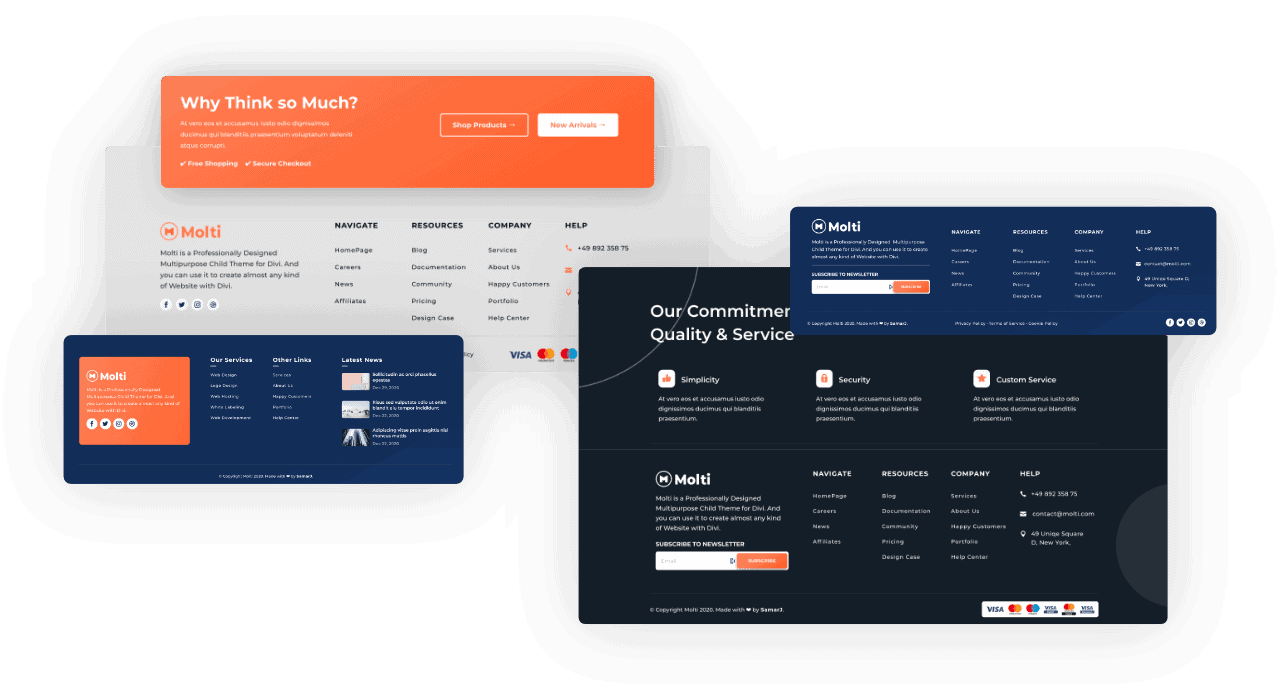 Molti Ecommerce Footers