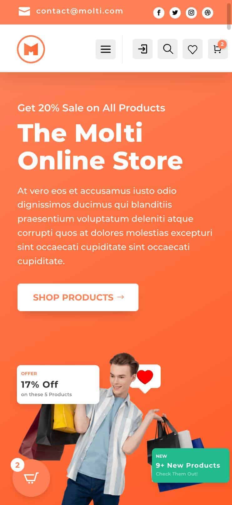 Molti Shop page Mobile