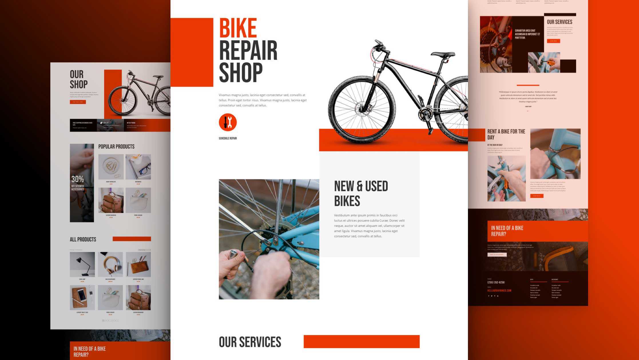 divi bike repair layout pack featured image